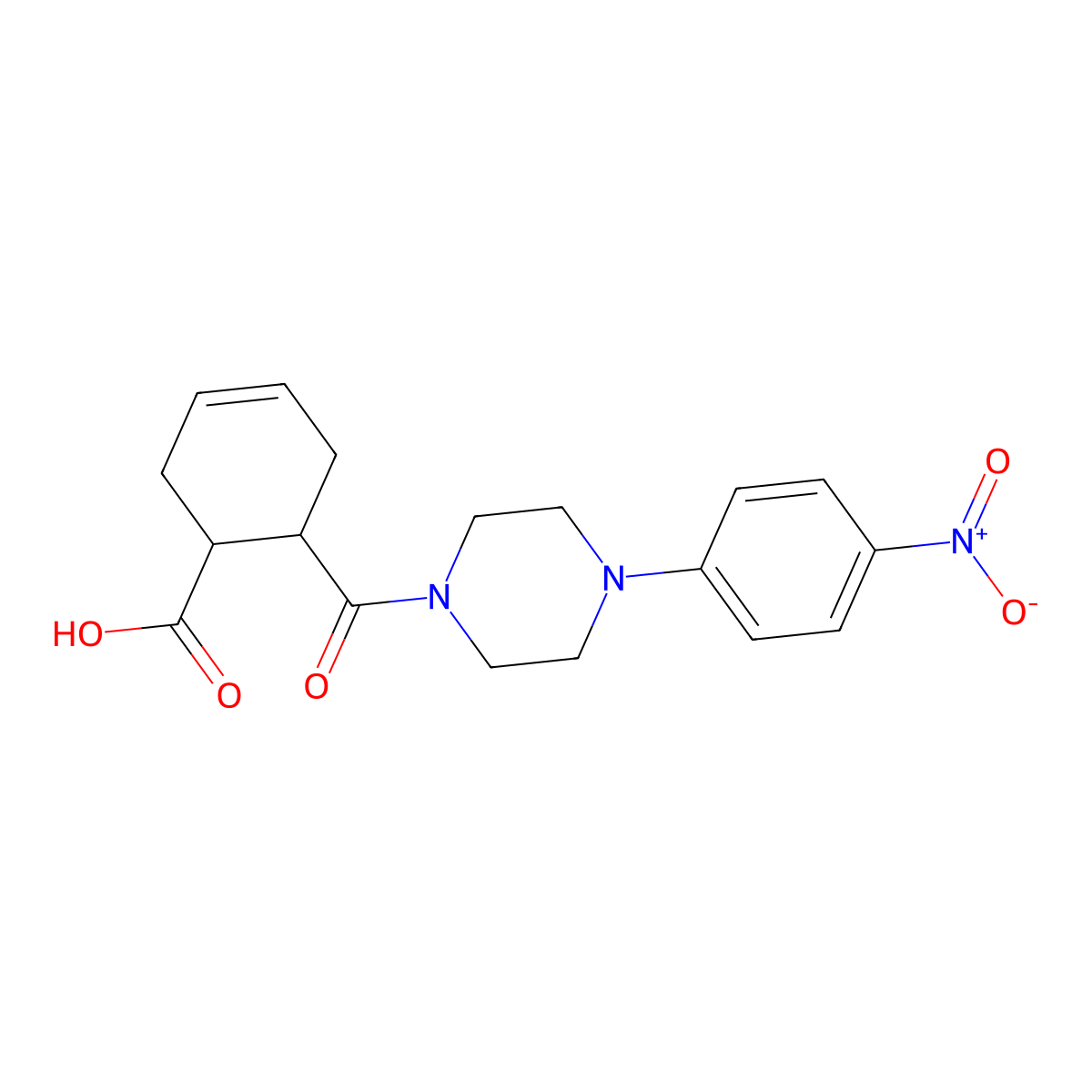 6-{[4-(4-Nitrophenyl)piperazino]carbonyl}-3-cyclohexene-1-carboxylic acid molecular structure, CAS 329042-69-5