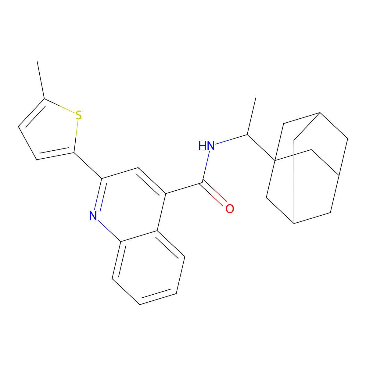 N-[1-(1-adamantyl)ethyl]-2-(5-methyl-2-thienyl)-4-quinolinecarboxamide molecular structure, CAS 329042-70-8