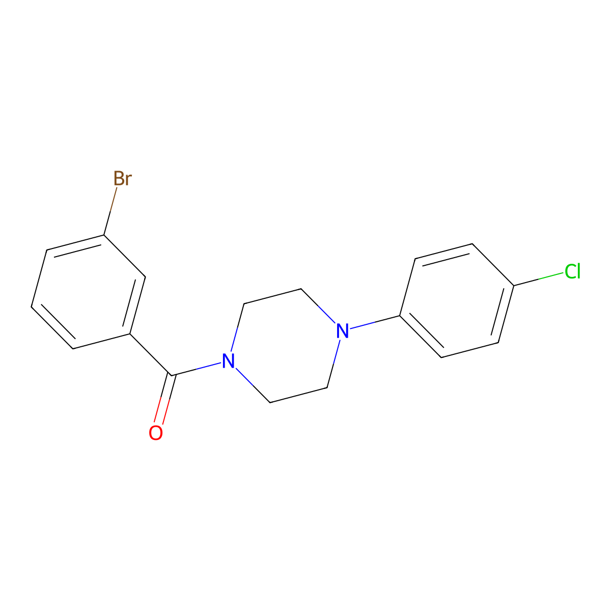 (3-Bromophenyl)-[4-(4-chlorophenyl)piperazin-1-yl]methanone molecular structure, CAS 329042-73-1