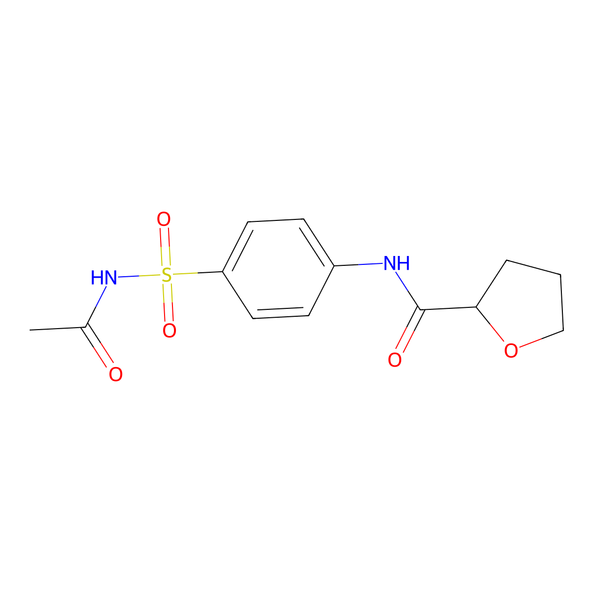 N-[4-(acetylsulfamoyl)phenyl]oxolane-2-carboxamide molecular structure, CAS 329042-77-5