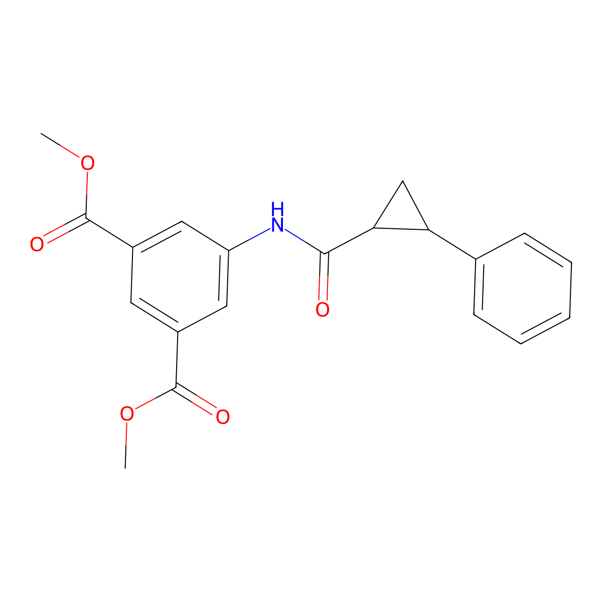 Dimethyl 5-{[(2-phenylcyclopropyl)carbonyl]amino}isophthalate molecular structure, CAS 329042-89-9
