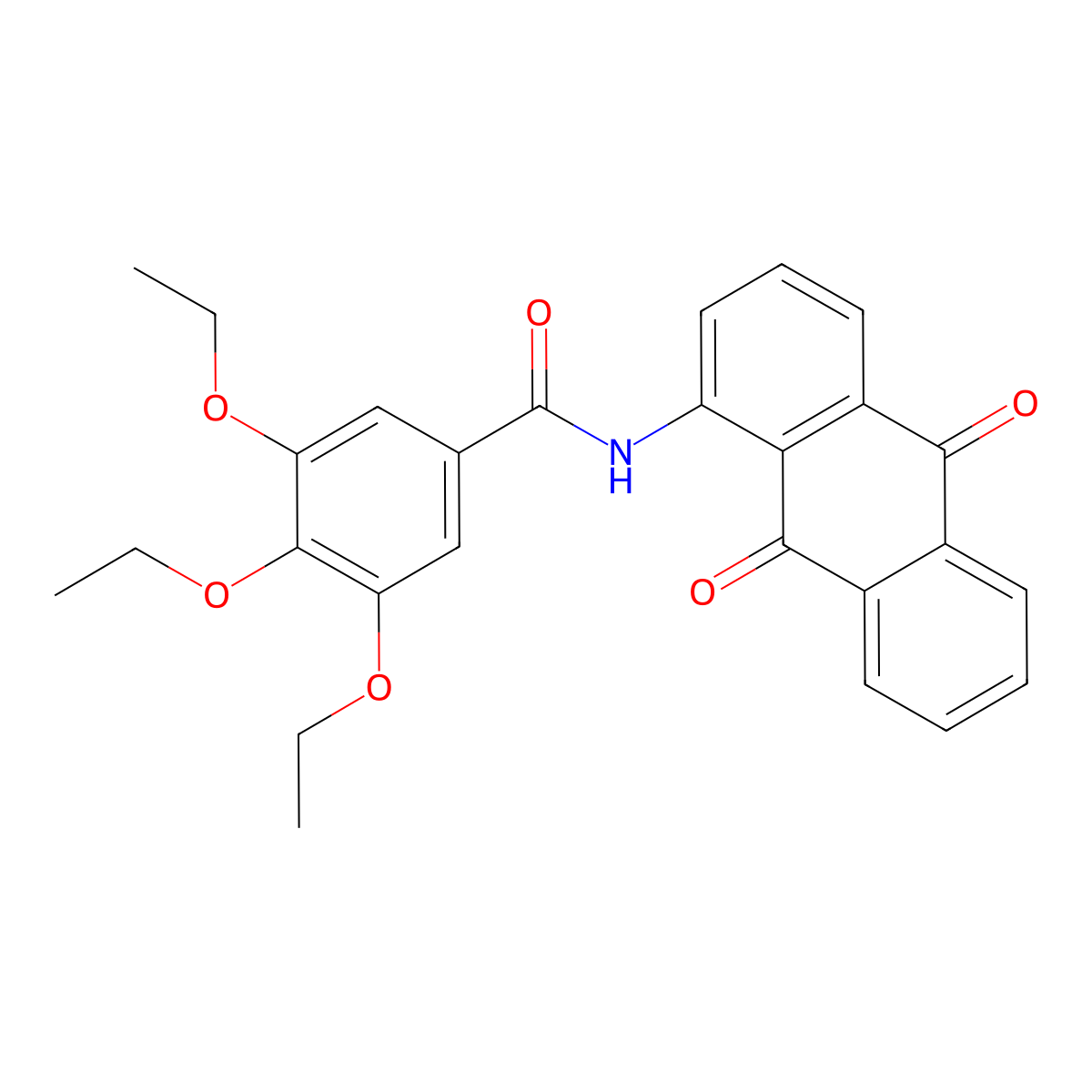 N-(9,10-dioxo-9,10-dihydroanthracen-1-yl)-3,4,5-triethoxybenzamide molecular structure, CAS 329042-91-3