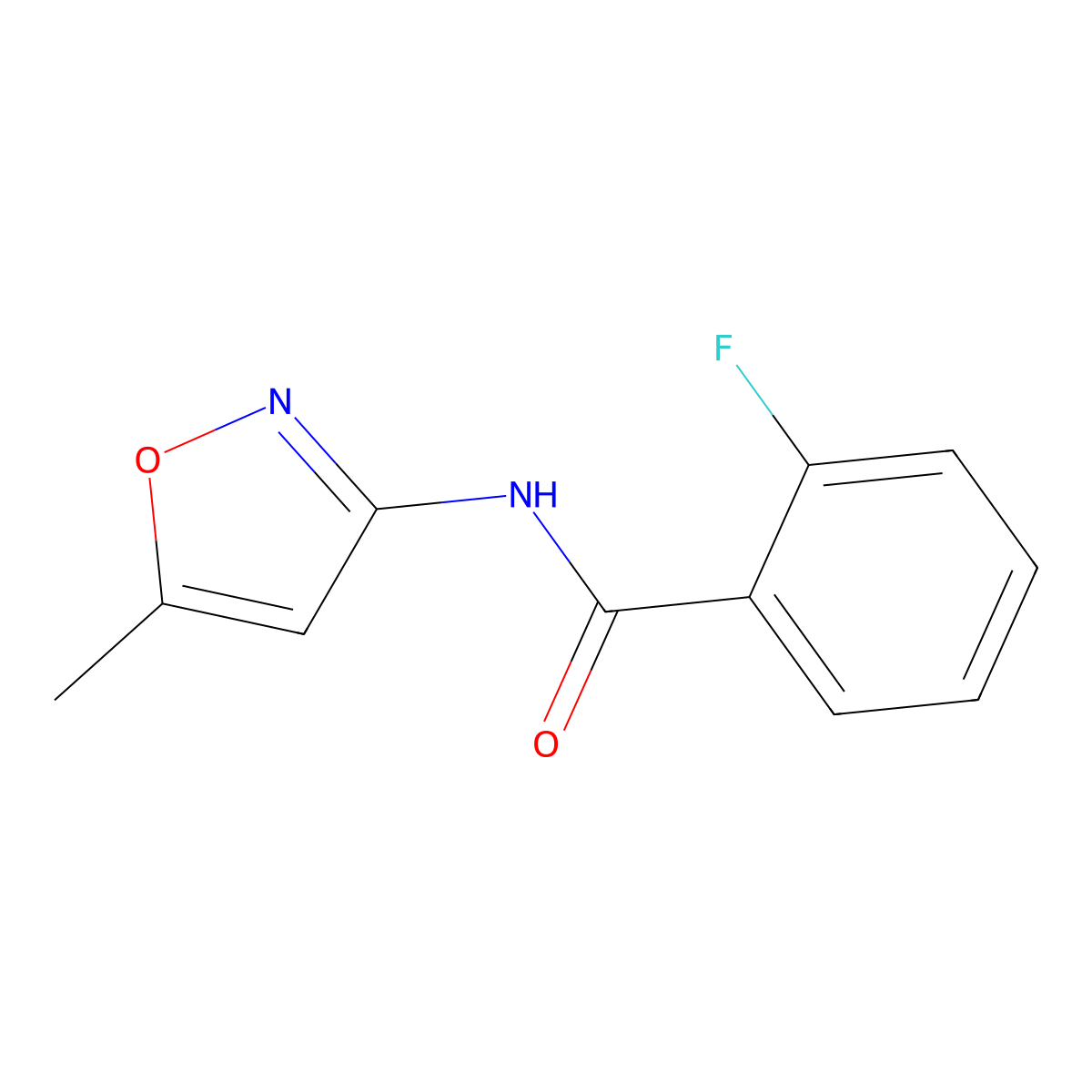 2-fluoro-N-(5-methyl-3-isoxazolyl)benzamide molecular structure, CAS 329043-00-7