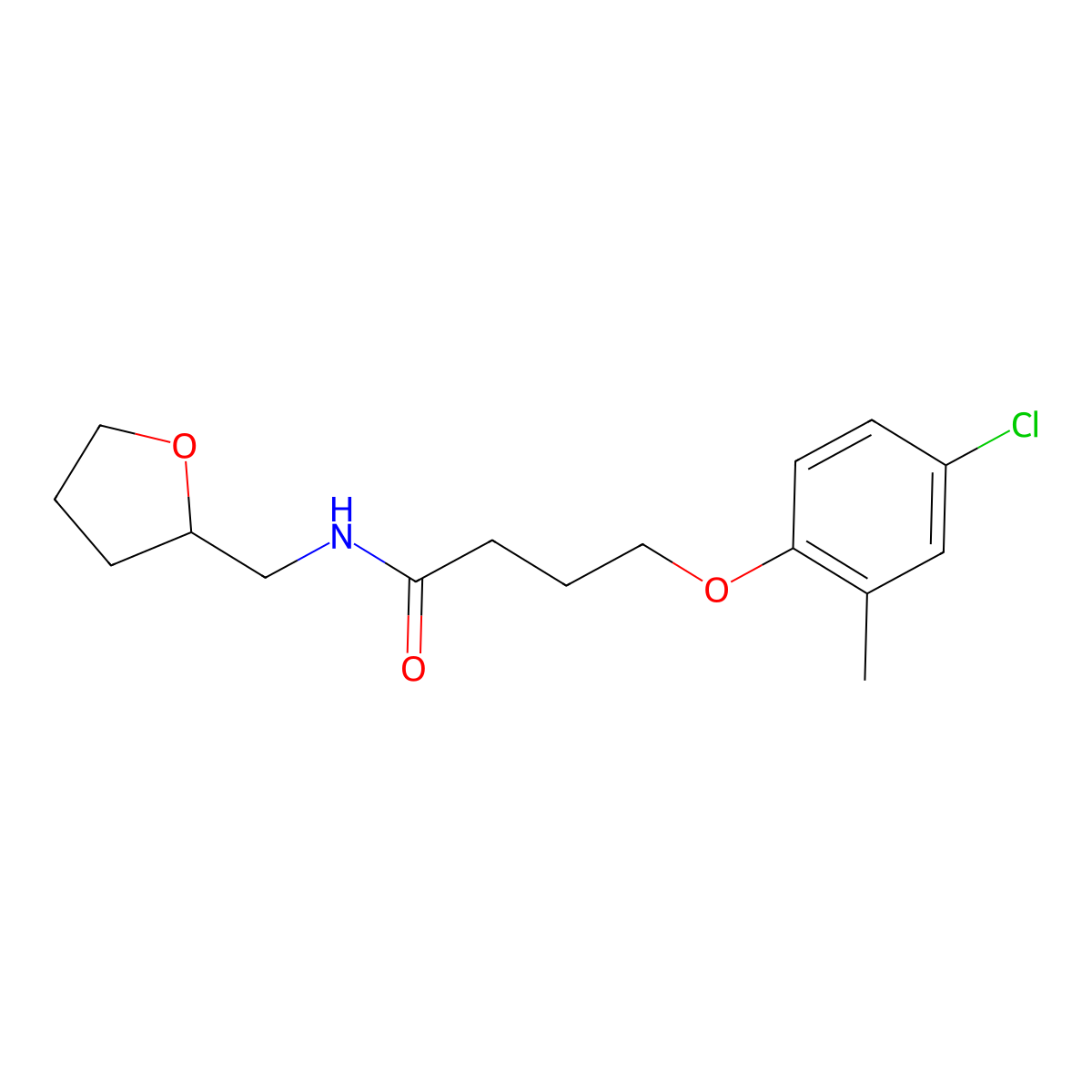 4-(4-chloro-2-methylphenoxy)-N-(oxolan-2-ylmethyl)butanamide molecular structure, CAS 329043-13-2