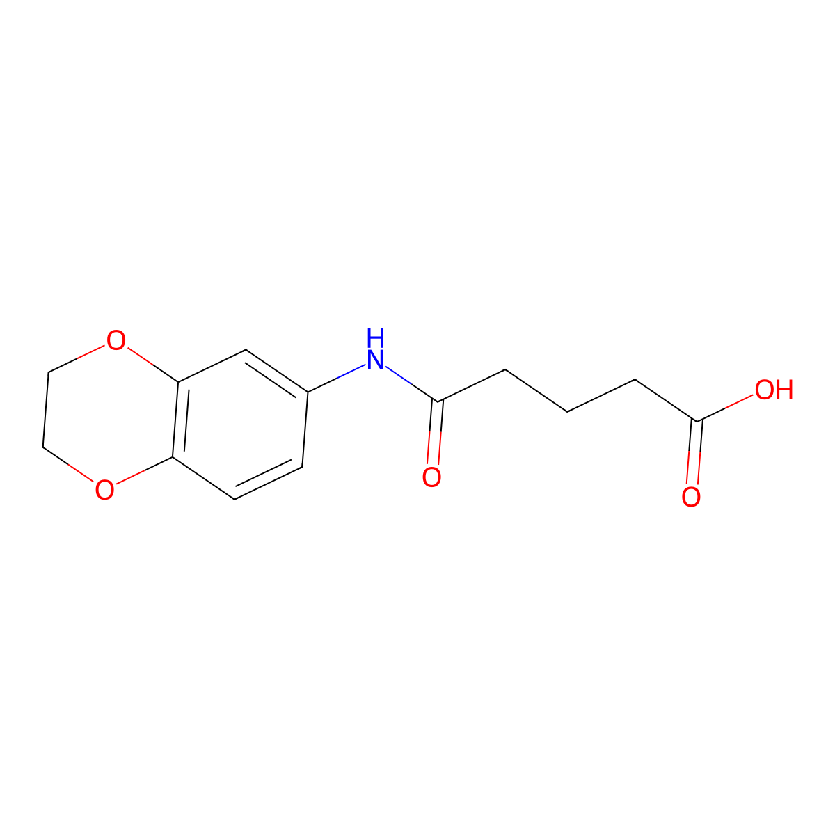 5-(2,3-Dihydro-1,4-benzodioxin-6-ylamino)-5-oxopentanoic acid molecular structure, CAS 329043-16-5
