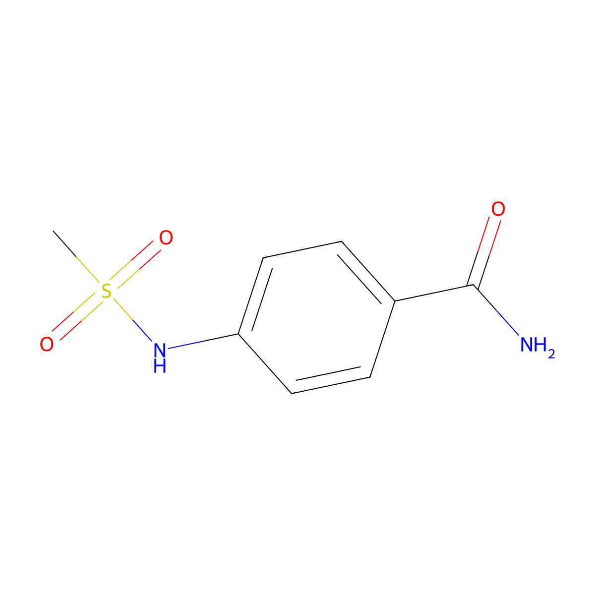 4-Methanesulfonamidobenzamide molecular structure, CAS 329043-17-6