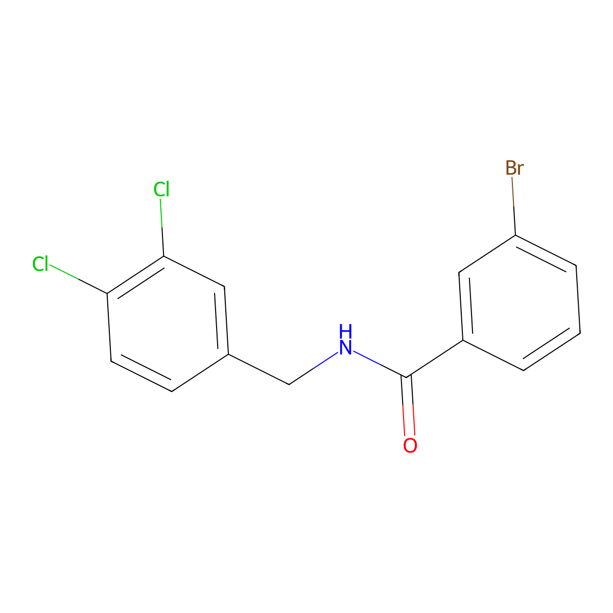 3-bromo-N-[(3,4-dichlorophenyl)methyl]benzamide molecular structure, CAS 329043-21-2