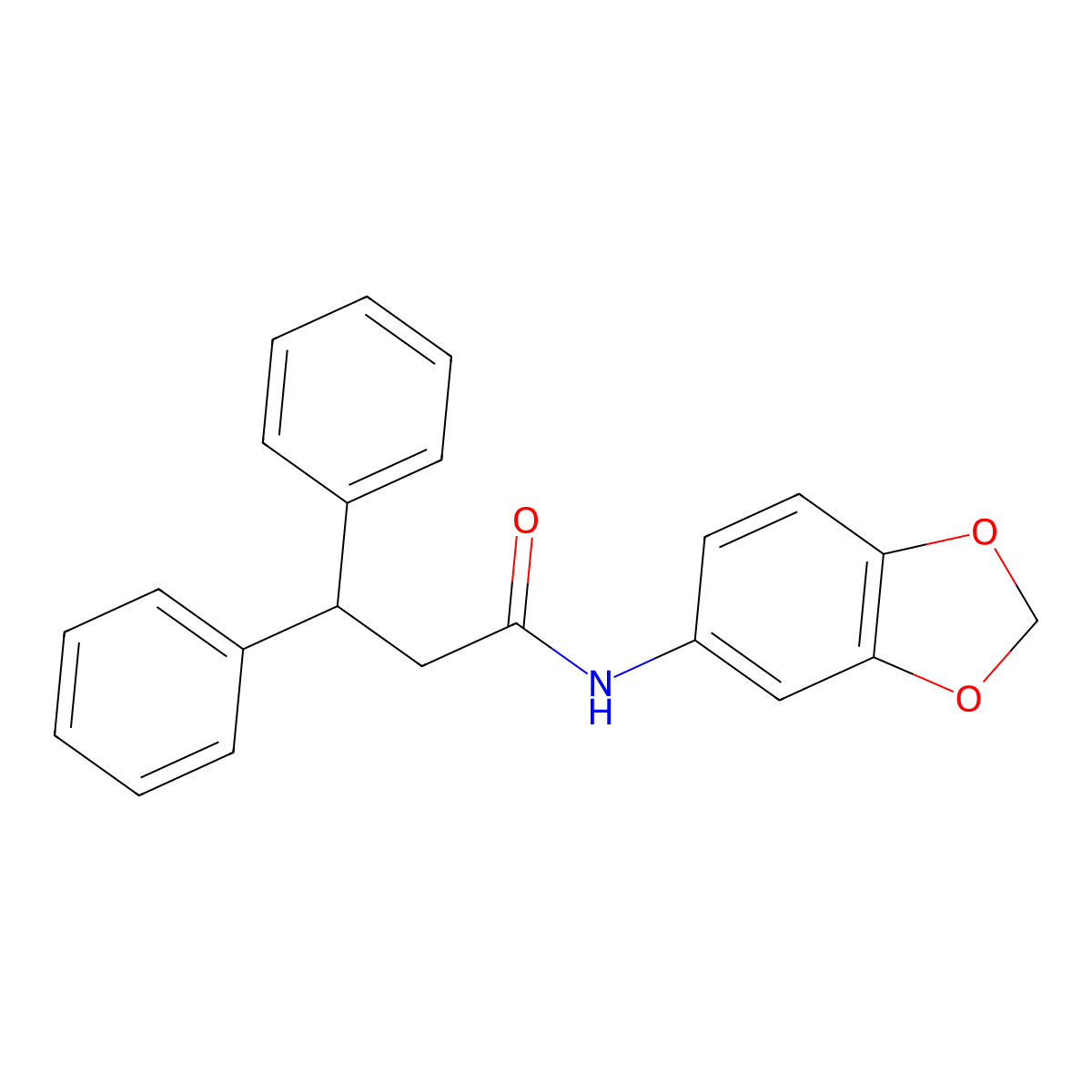 N-(1,3-benzodioxol-5-yl)-3,3-diphenylpropanamide molecular structure, CAS 329043-29-0