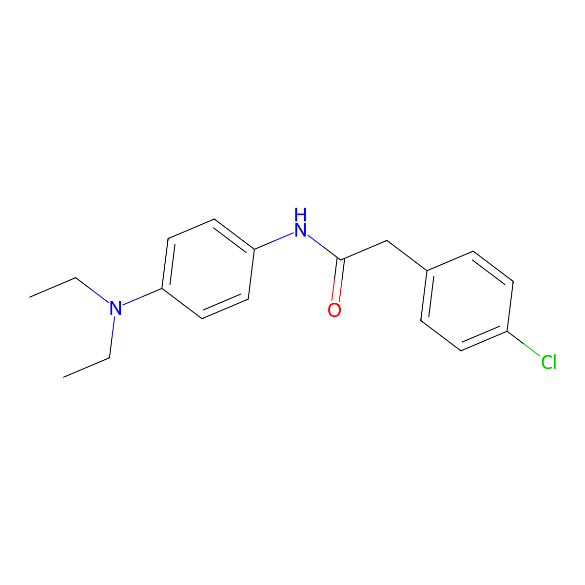 2-(4-chlorophenyl)-N-[4-(diethylamino)phenyl]acetamide molecular structure, CAS 329043-45-0