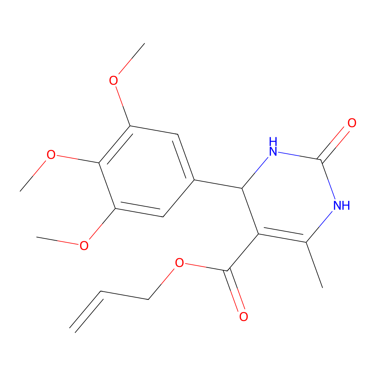 Prop-2-en-1-yl 6-methyl-2-oxo-4-(3,4,5-trimethoxyphenyl)-1,2,3,4-tetrahydropyrimidine-5-carboxylate molecular structure, CAS 329048-51-3
