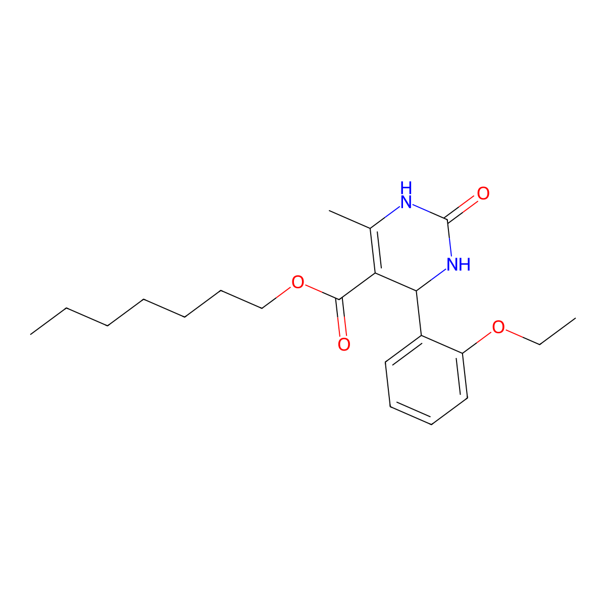 Heptyl 4-(2-ethoxyphenyl)-6-methyl-2-oxo-1,2,3,4-tetrahydropyrimidine-5-carboxylate molecular structure, CAS 329048-73-9
