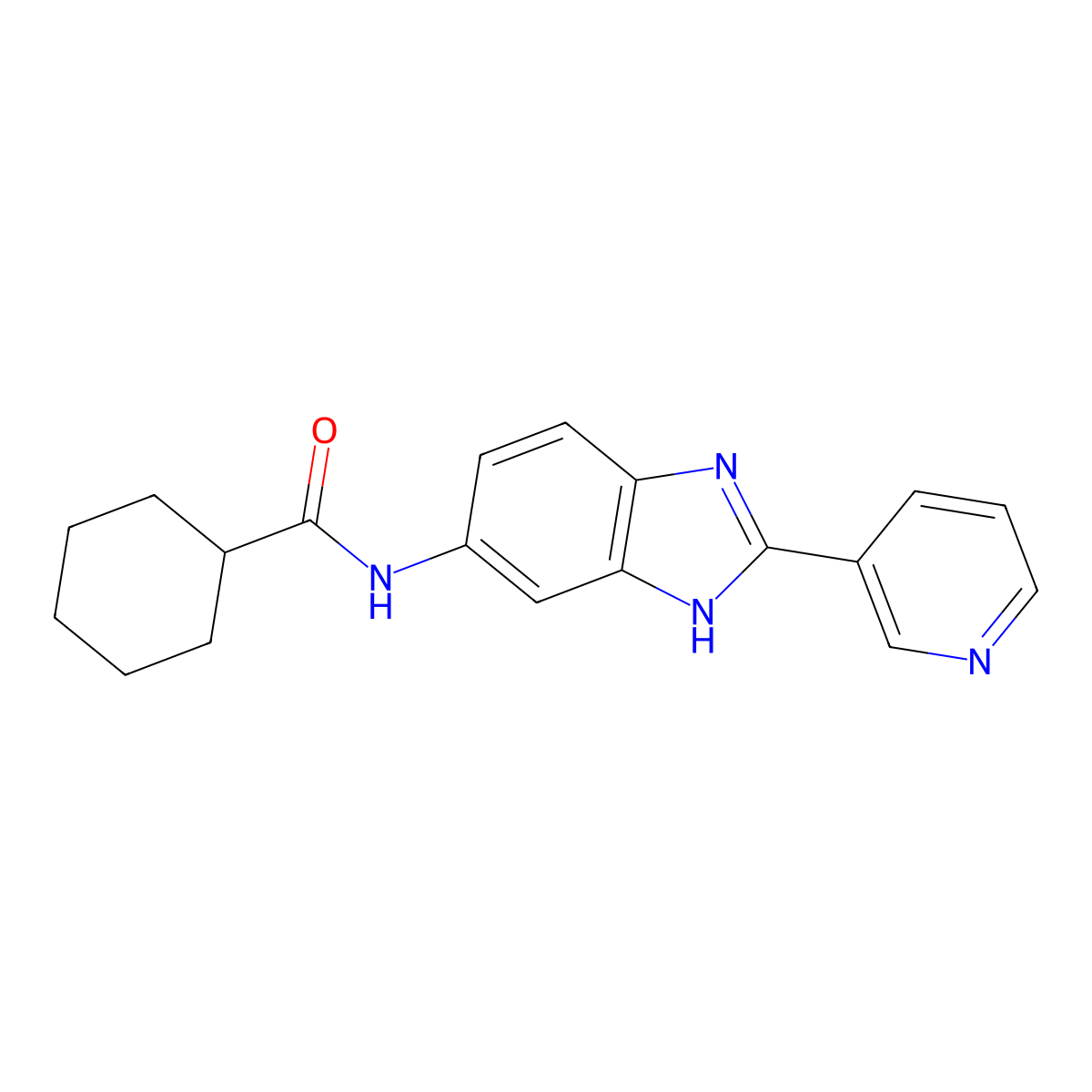 N-[2-(pyridin-3-yl)-1H-benzimidazol-5-yl]cyclohexanecarboxamide molecular structure, CAS 329049-07-2