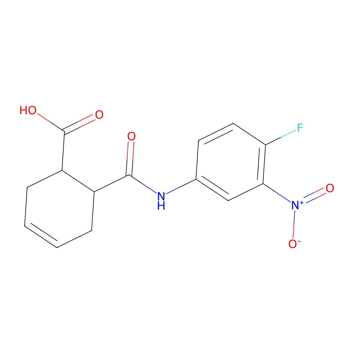 6-[(4-Fluoro-3-nitrophenyl)carbamoyl]cyclohex-3-ene-1-carboxylic acid molecular structure, CAS 329049-92-5