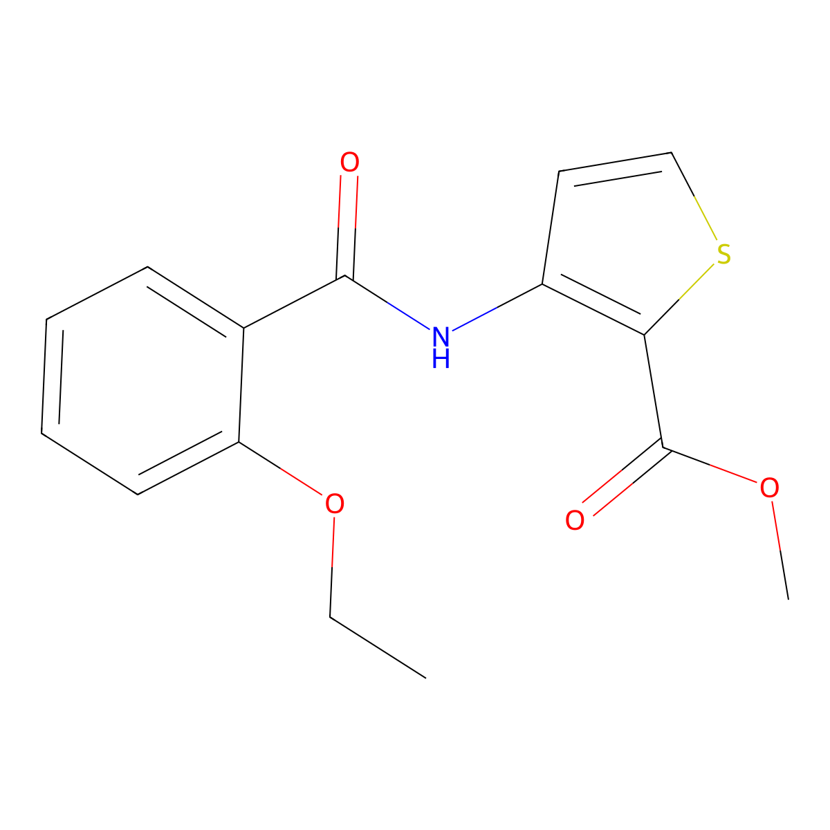 Methyl 3-[(2-ethoxybenzoyl)amino]-2-thiophenecarboxylate molecular structure, CAS 329049-95-8