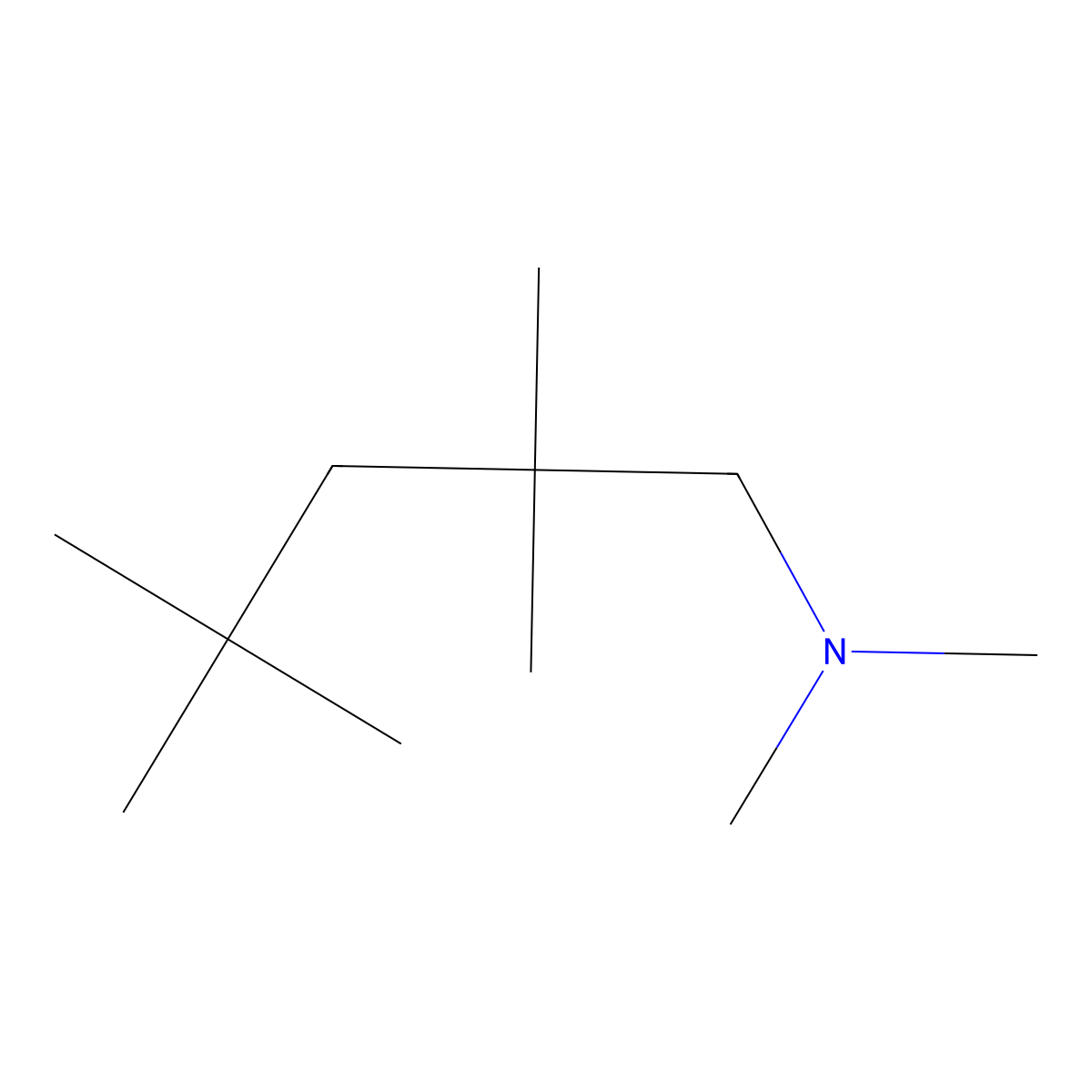 N,N,2,2,4,4-Hexamethylpentylamine molecular structure, CAS 32905-75-2