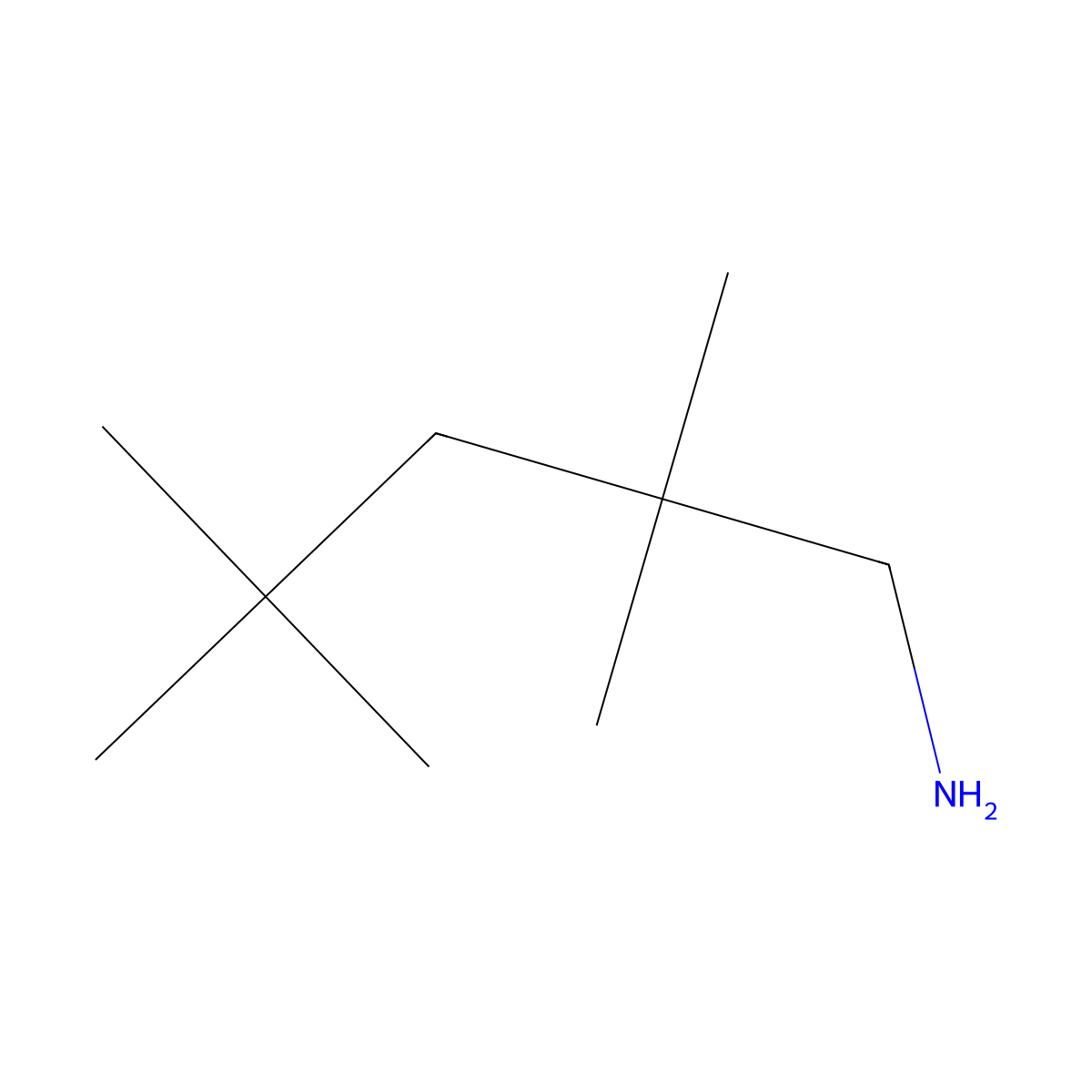 2,2,4,4-Tetramethylpentan-1-amine molecular structure, CAS 32905-78-5