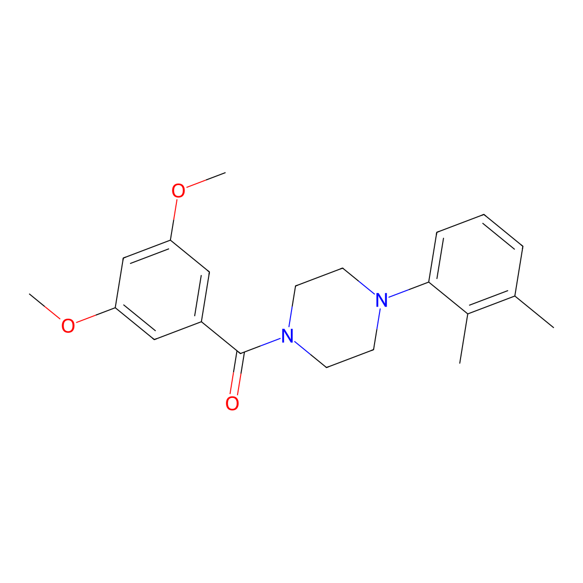 (3,5-Dimethoxyphenyl)-[4-(2,3-dimethylphenyl)piperazin-1-yl]methanone molecular structure, CAS 329050-02-4