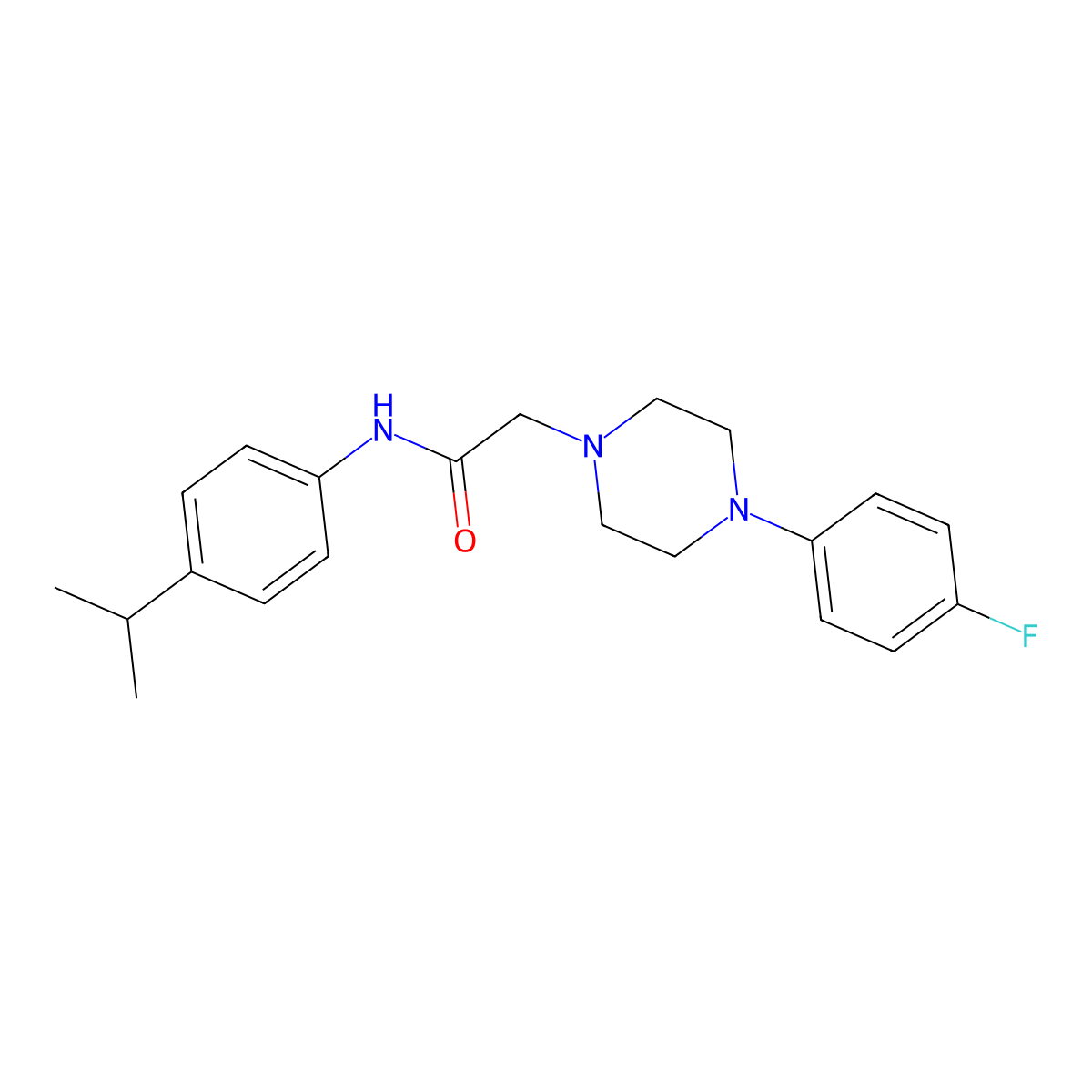 2-[4-(4-fluorophenyl)piperazin-1-yl]-N-[4-(propan-2-yl)phenyl]acetamide molecular structure, CAS 329058-95-9