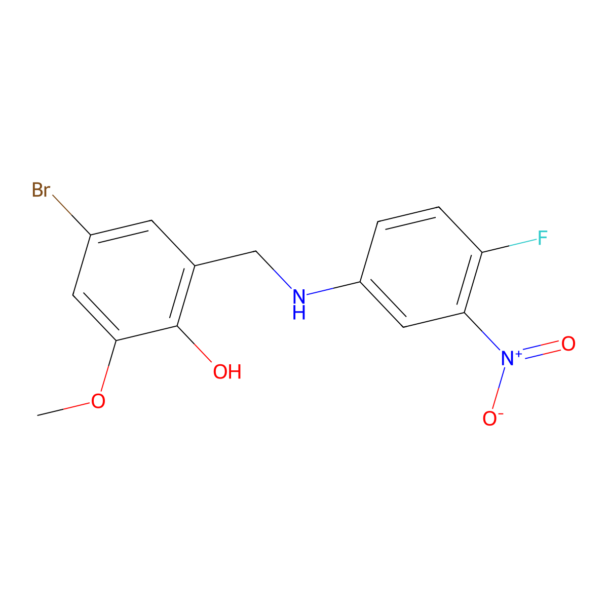 4-Bromo-2-{[(4-fluoro-3-nitrophenyl)amino]methyl}-6-methoxyphenol molecular structure, CAS 329059-05-4