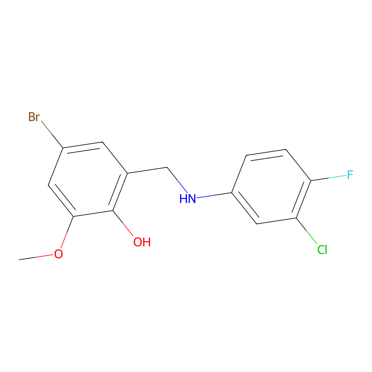 4-Bromo-2-[(3-chloro-4-fluoroanilino)methyl]-6-methoxybenzenol molecular structure, CAS 329059-11-2