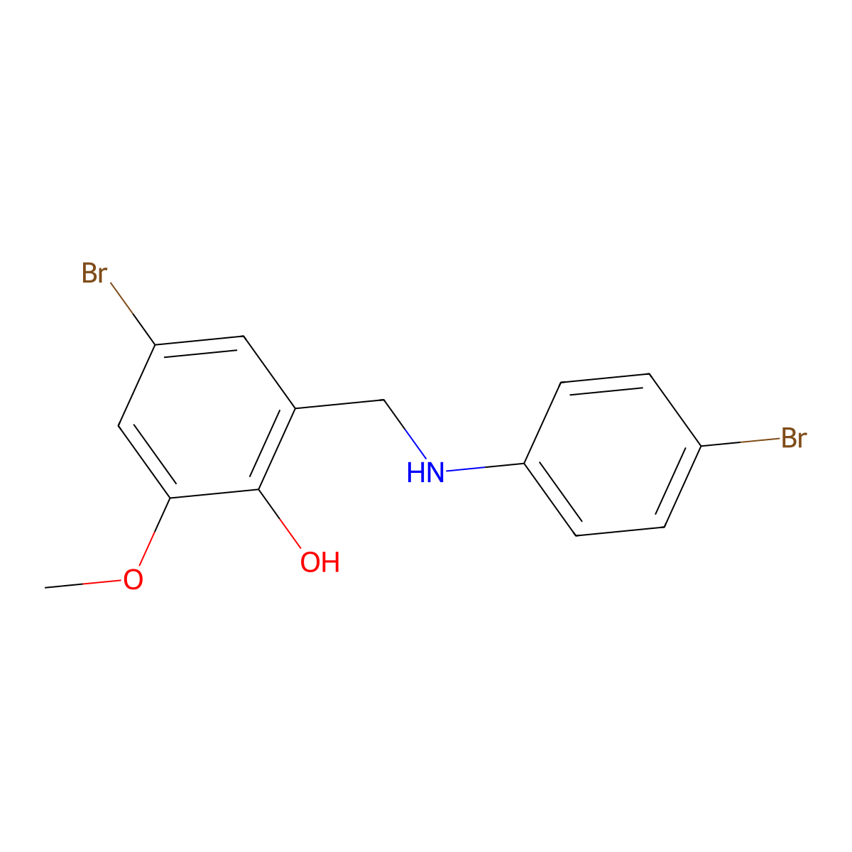 4-Bromo-2-{[(4-bromophenyl)amino]methyl}-6-methoxyphenol molecular structure, CAS 329059-13-4