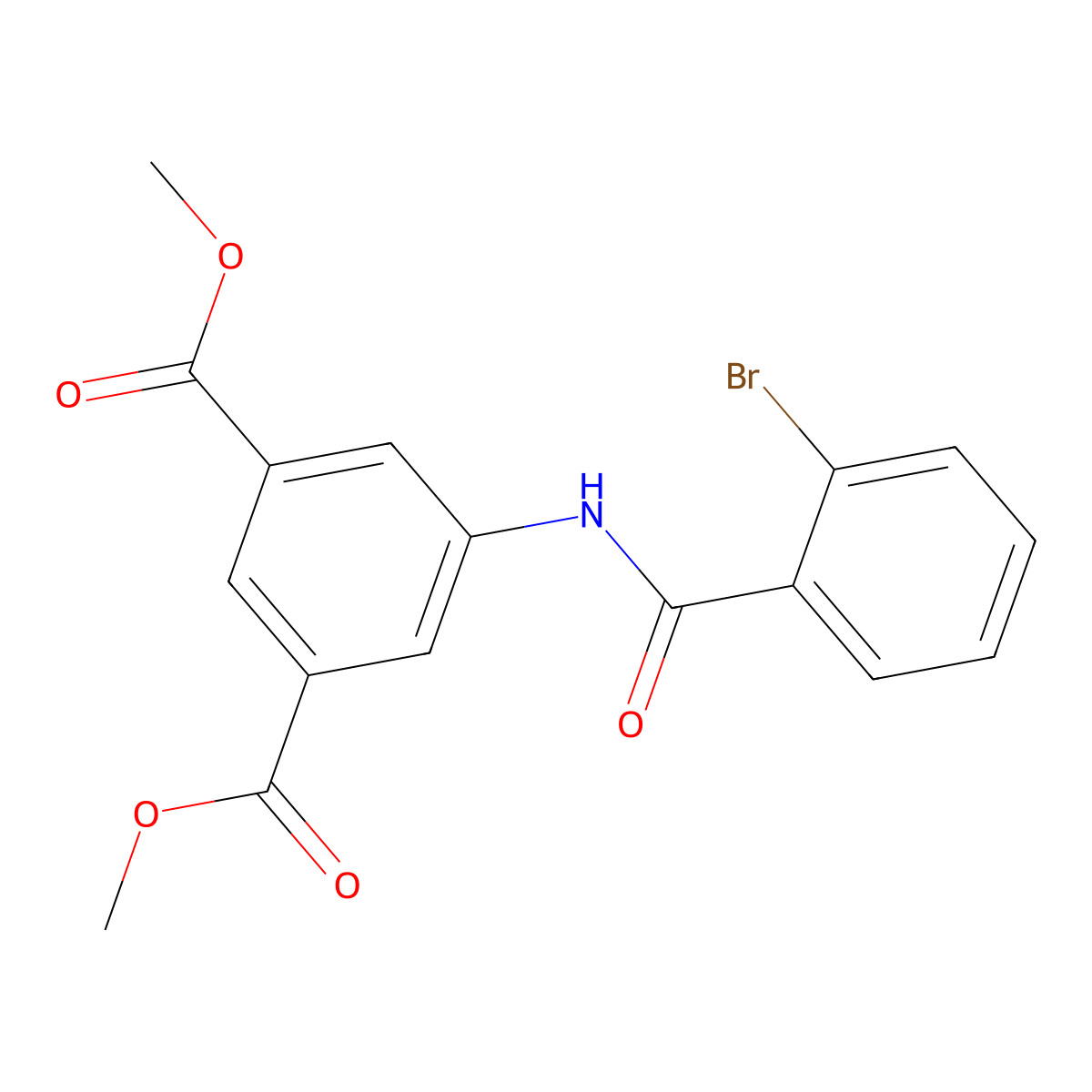 Dimethyl 5-[(2-bromobenzoyl)amino]isophthalate molecular structure, CAS 329059-31-6