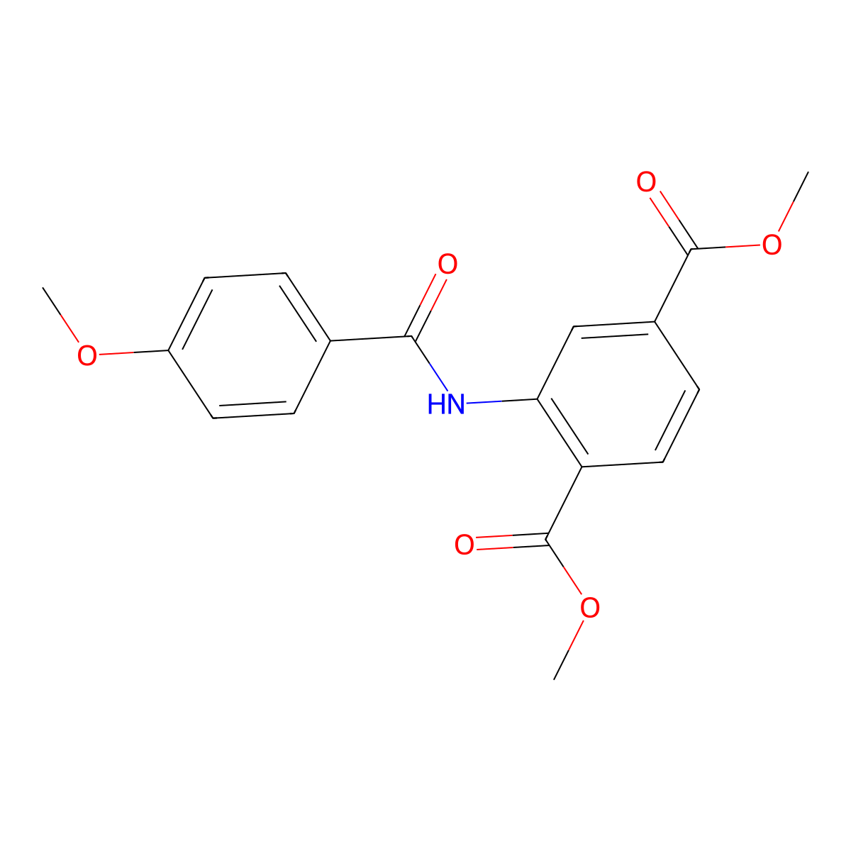 Dimethyl 2-[(4-methoxybenzoyl)amino]terephthalate molecular structure, CAS 329059-33-8