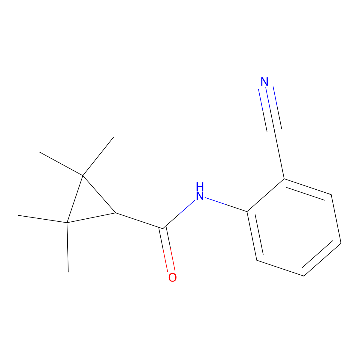 N-(2-cyanophenyl)-2,2,3,3-tetramethylcyclopropane-1-carboxamide molecular structure, CAS 329059-47-4