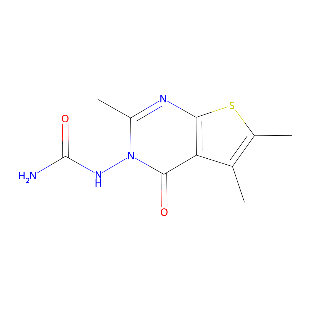 (2,5,6-Trimethyl-4-oxothieno[2,3-d]pyrimidin-3-yl)urea molecular structure, CAS 329059-75-8