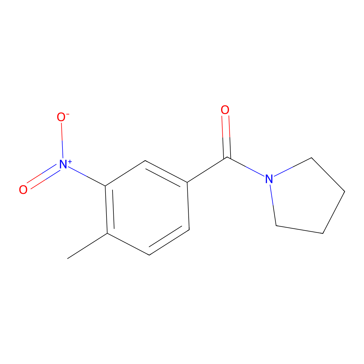 (4-Methyl-3-nitrophenyl)(pyrrolidin-1-yl)methanone molecular structure, CAS 329059-83-8