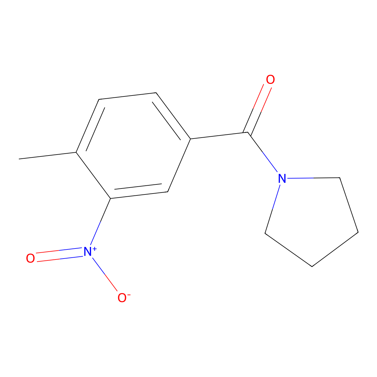(4-Methyl-3-nitrophenyl)(pyrrolidin-1-yl)methanone molecular structure, CAS 329059-83-8