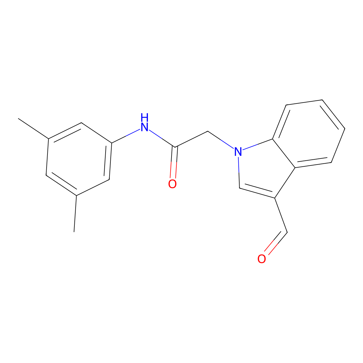 N-(3,5-Dimethylphenyl)-3-formyl-1H-indole-1-acetamide molecular structure, CAS 329061-81-6
