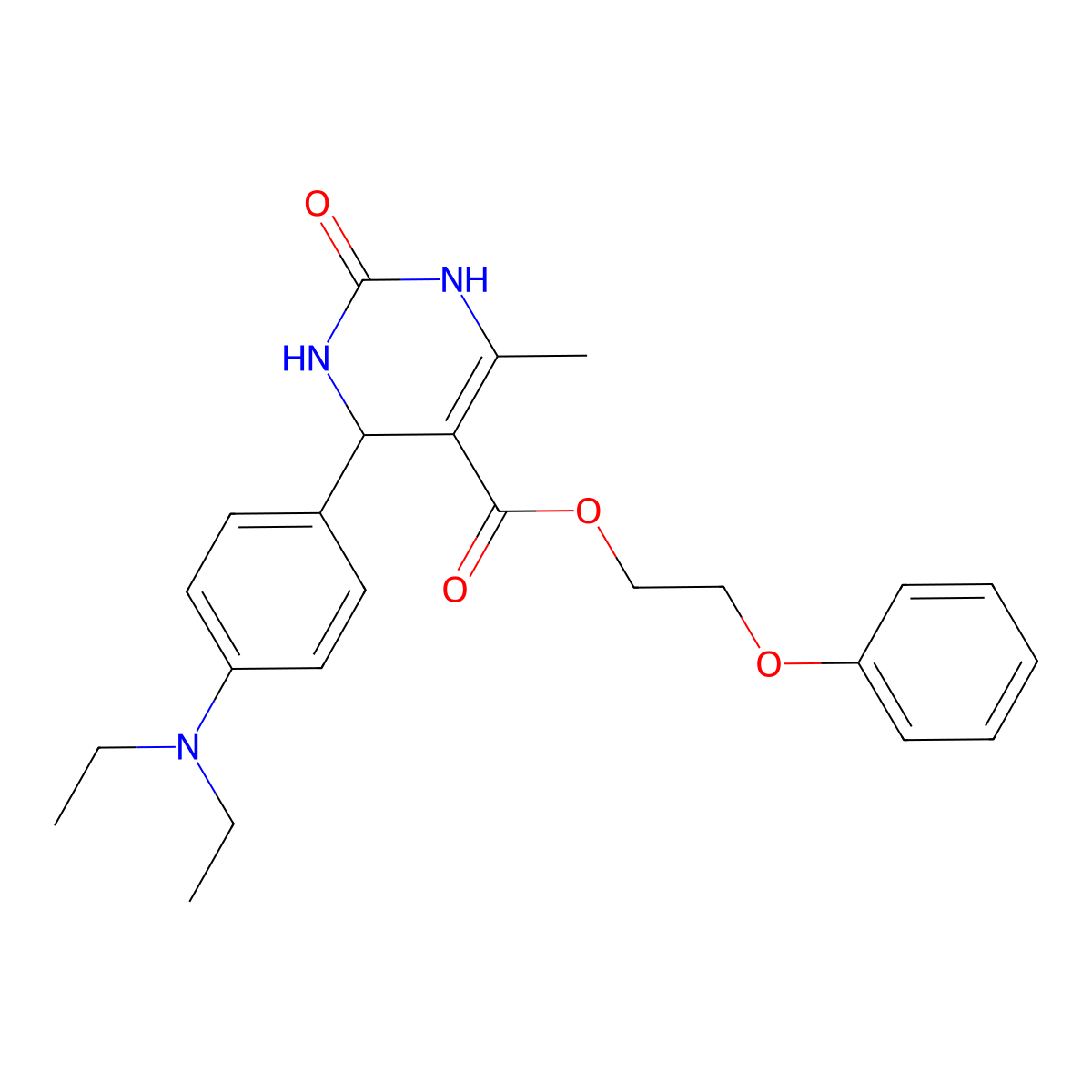 2-Phenoxyethyl 4-[4-(diethylamino)phenyl]-6-methyl-2-oxo-1,2,3,4-tetrahydropyrimidine-5-carboxylate molecular structure, CAS 329062-33-1