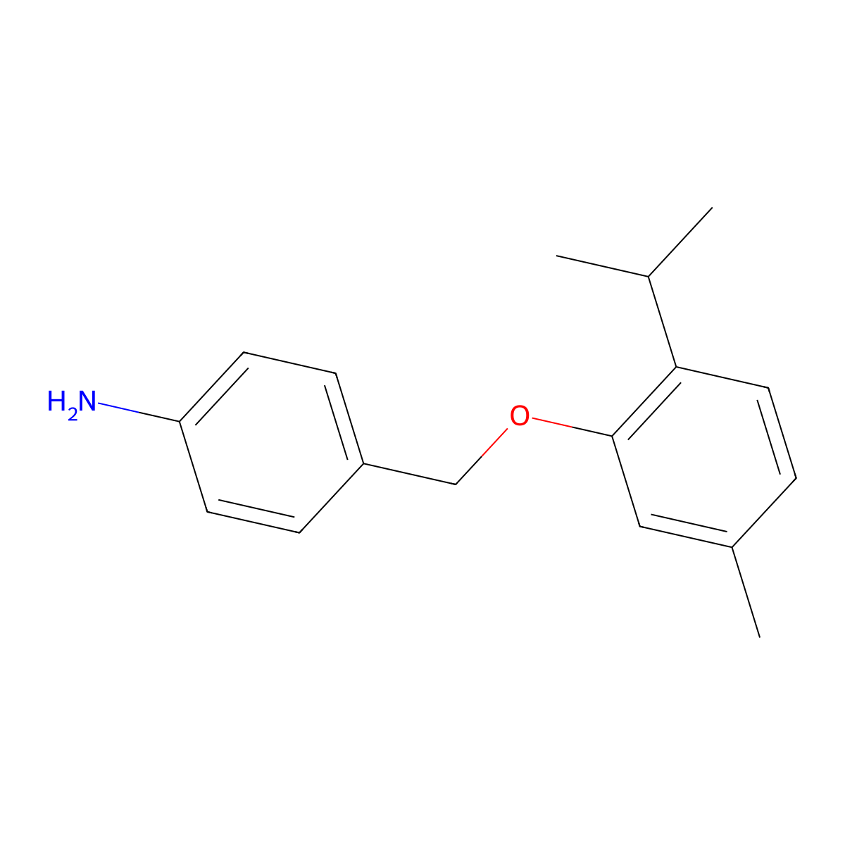 4-{[5-Methyl-2-(propan-2-yl)phenoxy]methyl}aniline molecular structure, CAS 329063-78-7
