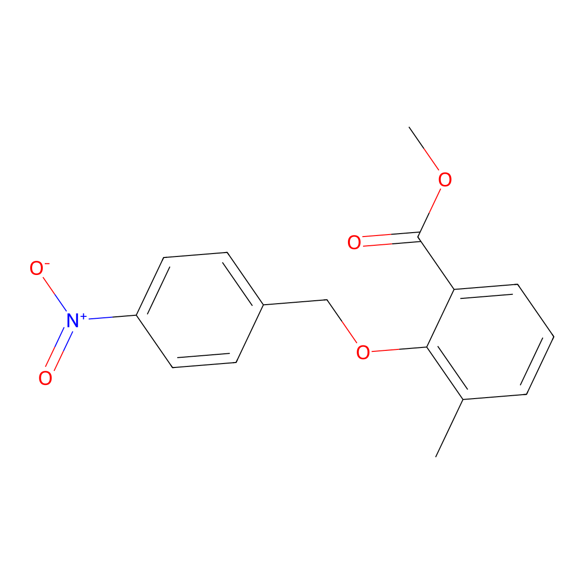 Methyl 3-methyl-2-[(4-nitrophenyl)methoxy]benzoate molecular structure, CAS 329063-80-1