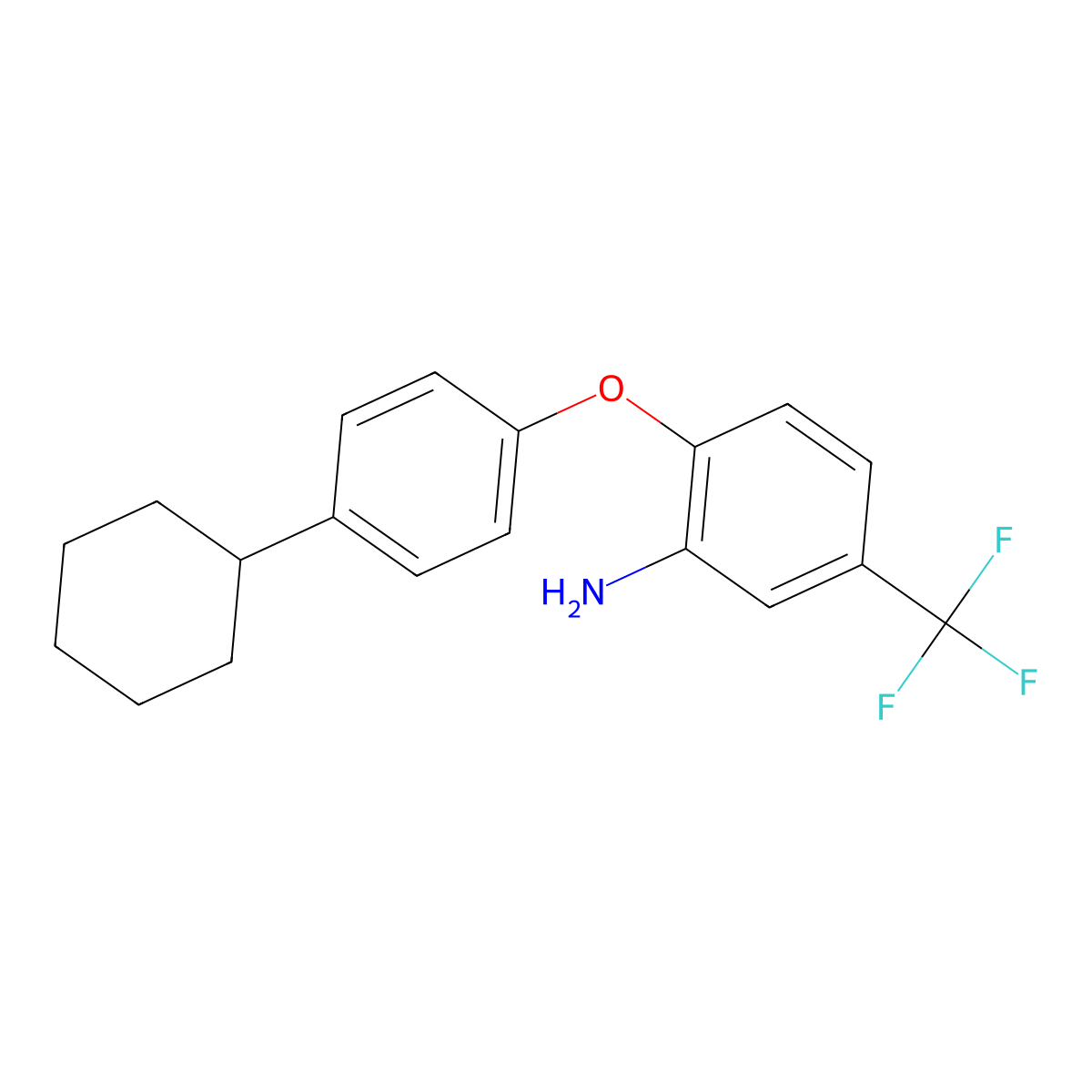 2-(4-Cyclohexylphenoxy)-5-(trifluoromethyl)aniline molecular structure, CAS 329063-84-5