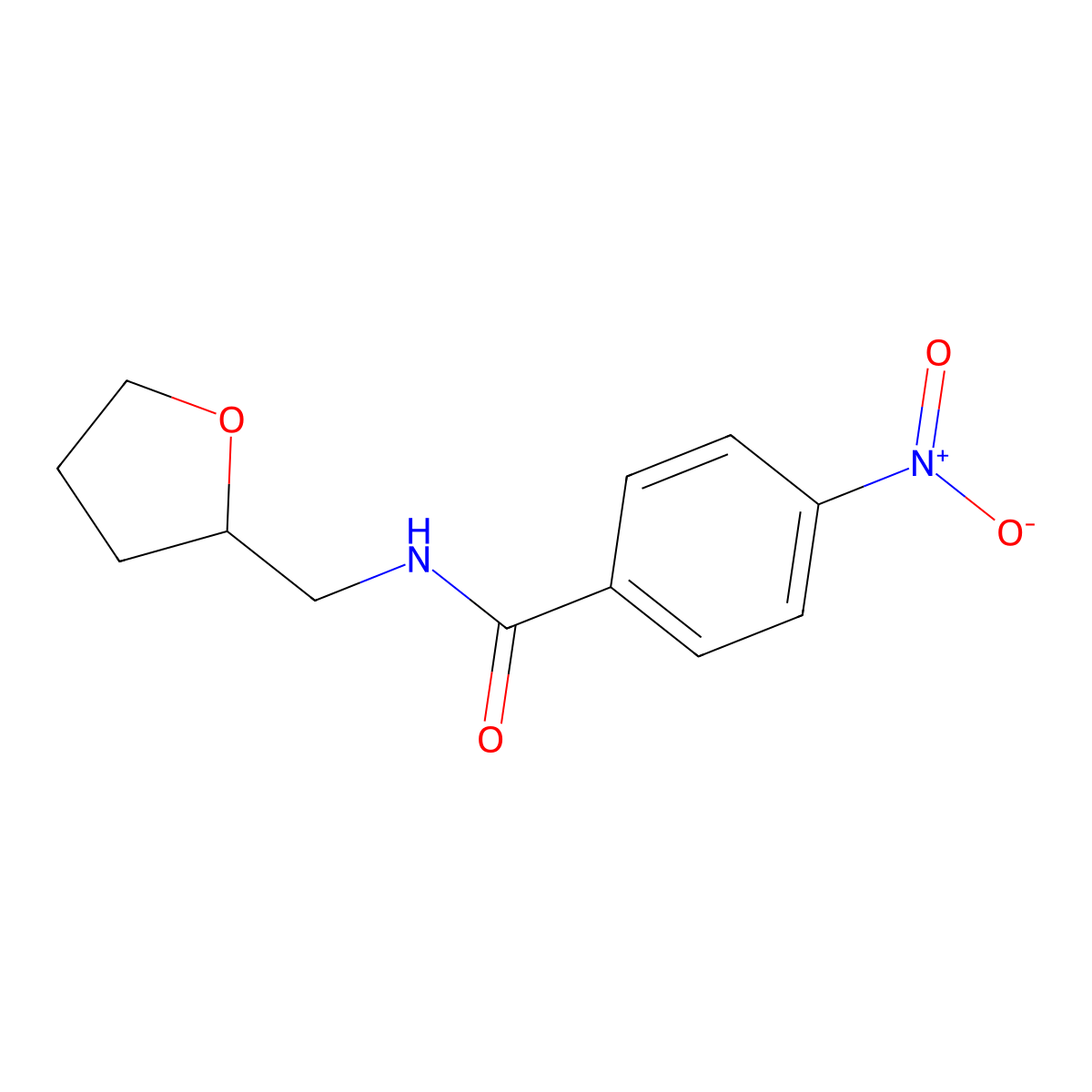 4-nitro-N-(tetrahydrofuran-2-ylmethyl)benzamide molecular structure, CAS 329063-95-8