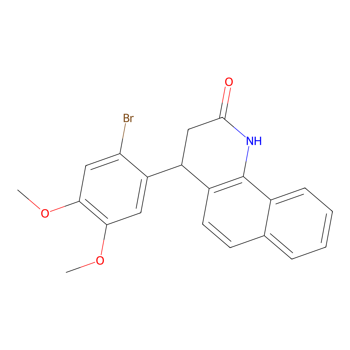 4-(2-bromo-4,5-dimethoxyphenyl)-3,4-dihydrobenzo[h]quinolin-2(1H)-one molecular structure, CAS 329065-99-8