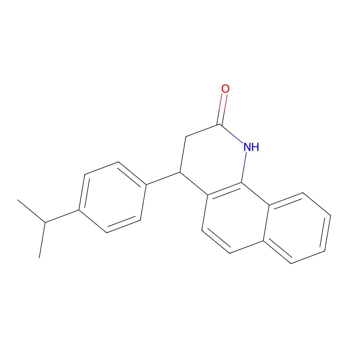 4-(4-isopropylphenyl)-3,4-dihydrobenzo[h]quinolin-2(1H)-one molecular structure, CAS 329066-05-9