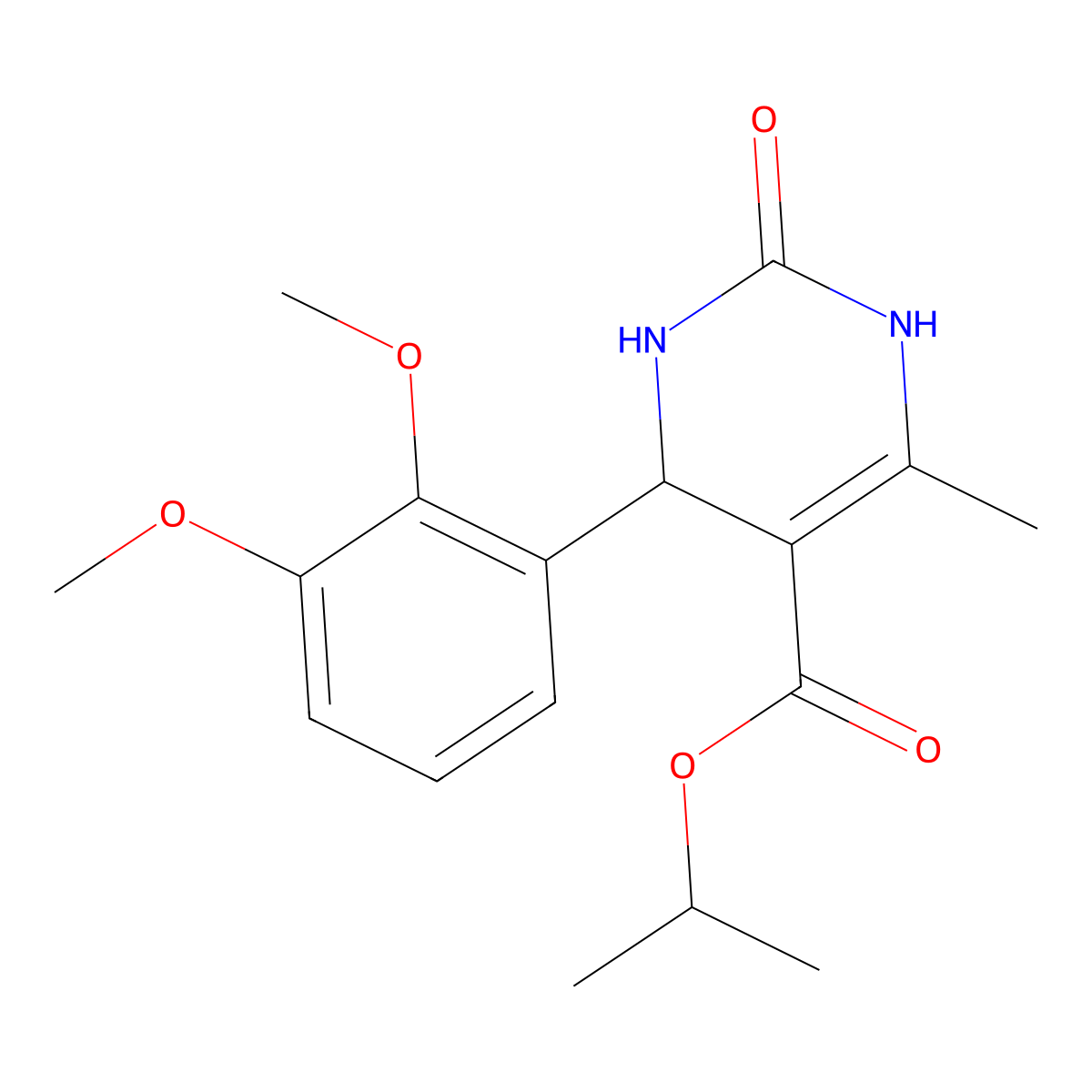 Propan-2-yl 4-(2,3-dimethoxyphenyl)-6-methyl-2-oxo-1,2,3,4-tetrahydropyrimidine-5-carboxylate molecular structure, CAS 329066-18-4