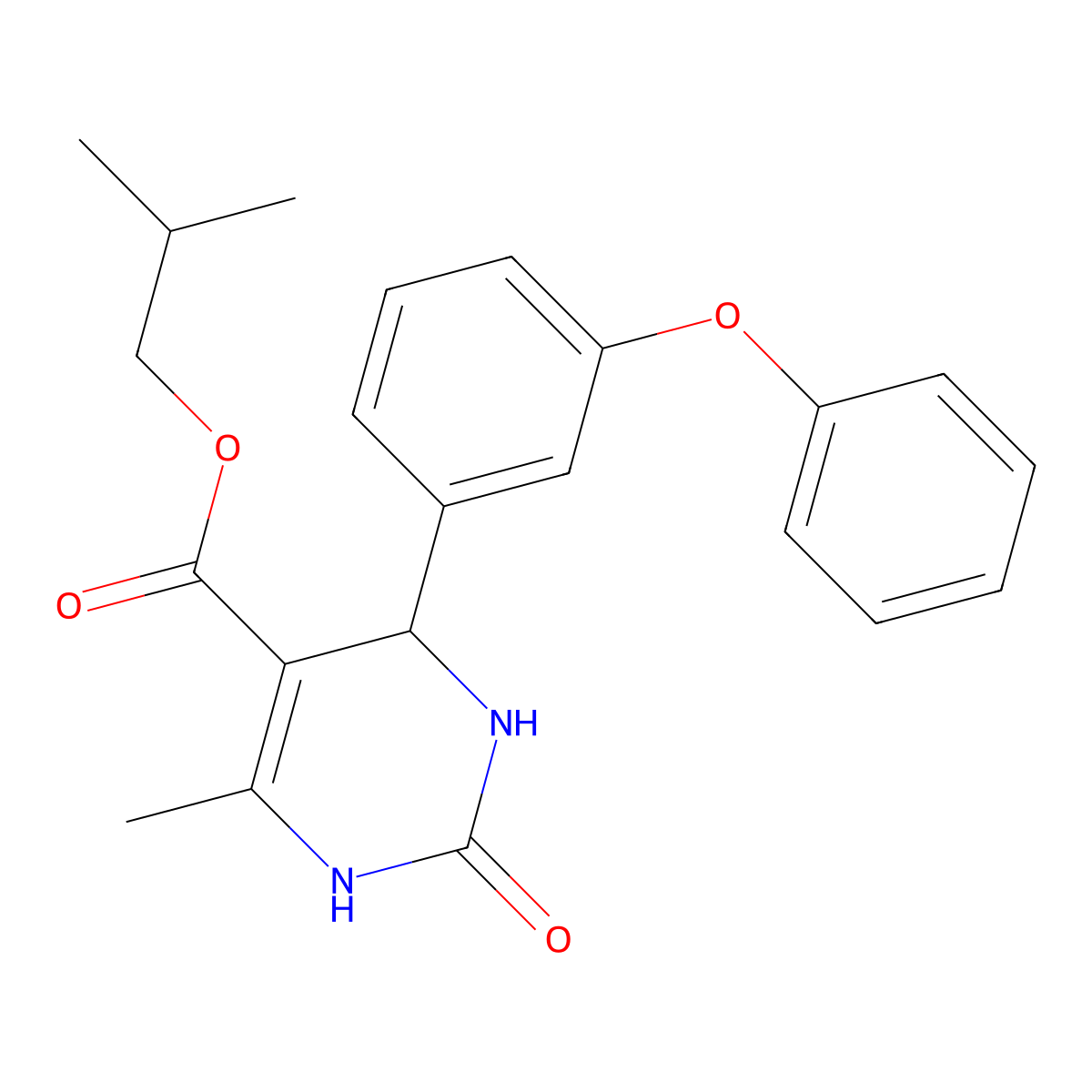 2-Methylpropyl 6-methyl-2-oxo-4-(3-phenoxyphenyl)-1,2,3,4-tetrahydropyrimidine-5-carboxylate molecular structure, CAS 329066-49-1