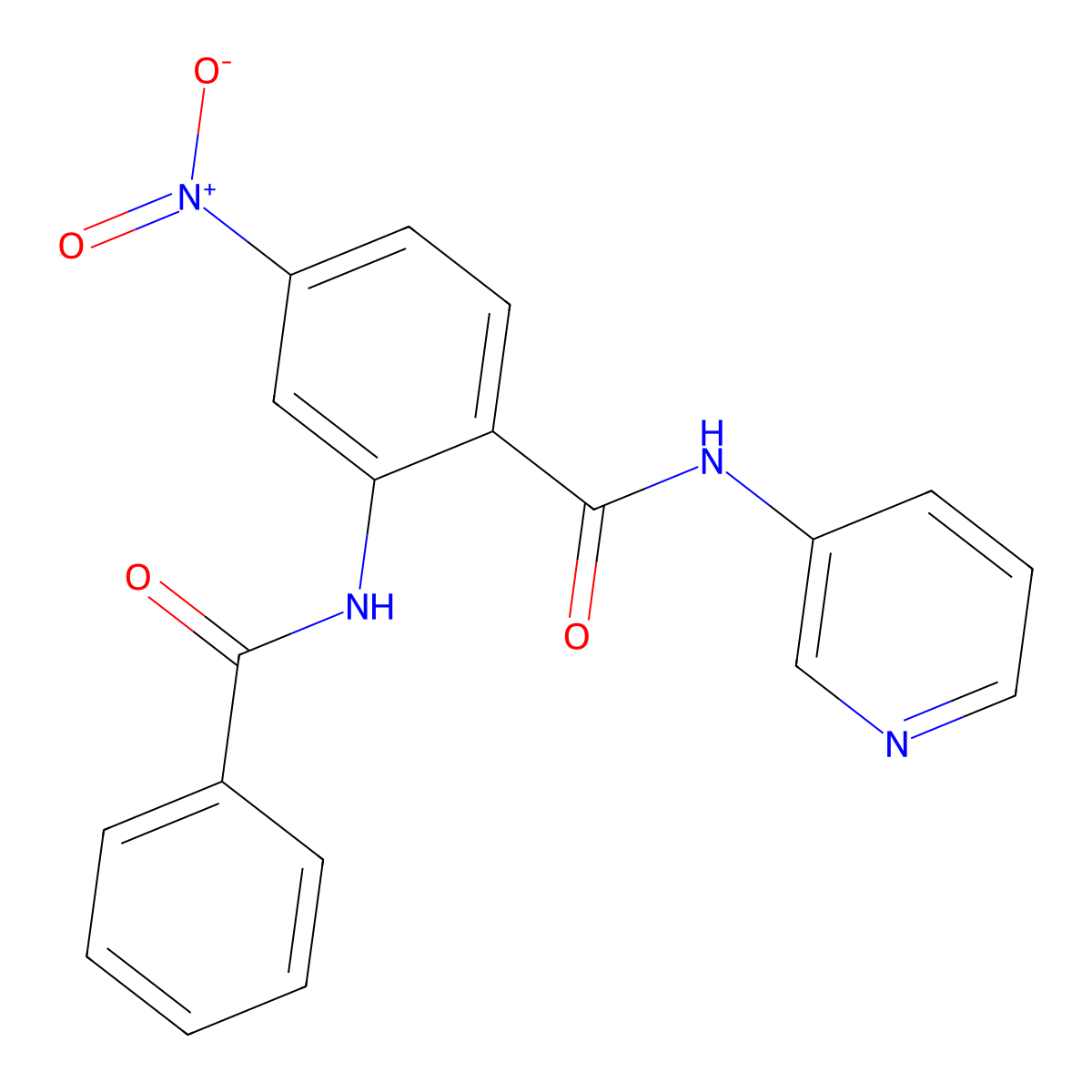 2-benzamido-4-nitro-N-pyridin-3-ylbenzamide molecular structure, CAS 329066-75-3