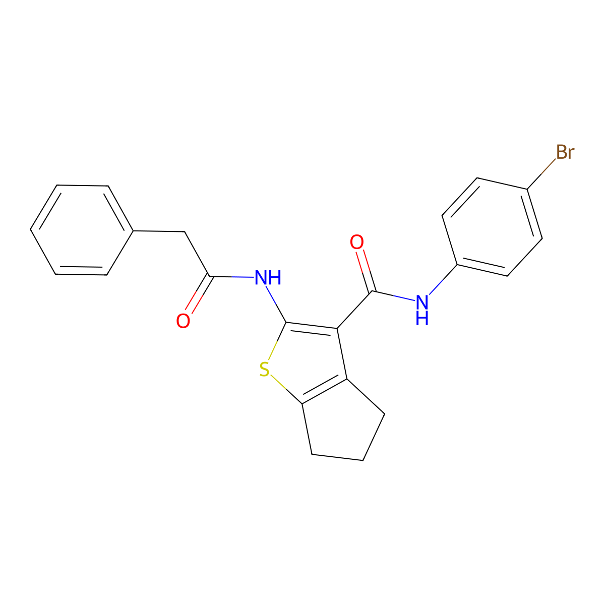 N-(4-bromophenyl)-2-[(phenylacetyl)amino]-5,6-dihydro-4H-cyclopenta[b]thiophene-3-carboxamide molecular structure, CAS 329067-06-3