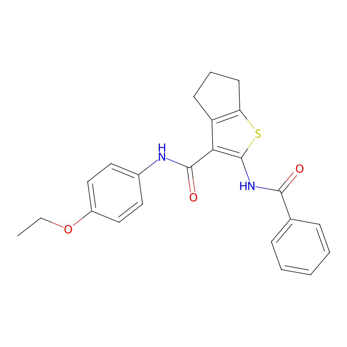 2-benzamido-N-(4-ethoxyphenyl)-5,6-dihydro-4H-cyclopenta[b]thiophene-3-carboxamide molecular structure, CAS 329067-07-4