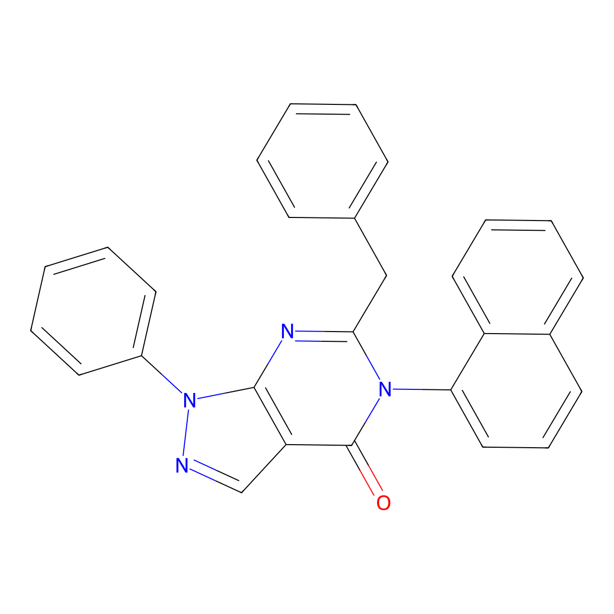 6-Benzyl-5-naphthalen-1-yl-1-phenylpyrazolo[3,4-d]pyrimidin-4-one molecular structure, CAS 329067-46-1