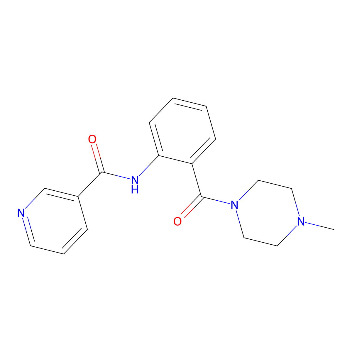 N-[2-(4-methylpiperazine-1-carbonyl)phenyl]pyridine-3-carboxamide molecular structure, CAS 329067-90-5