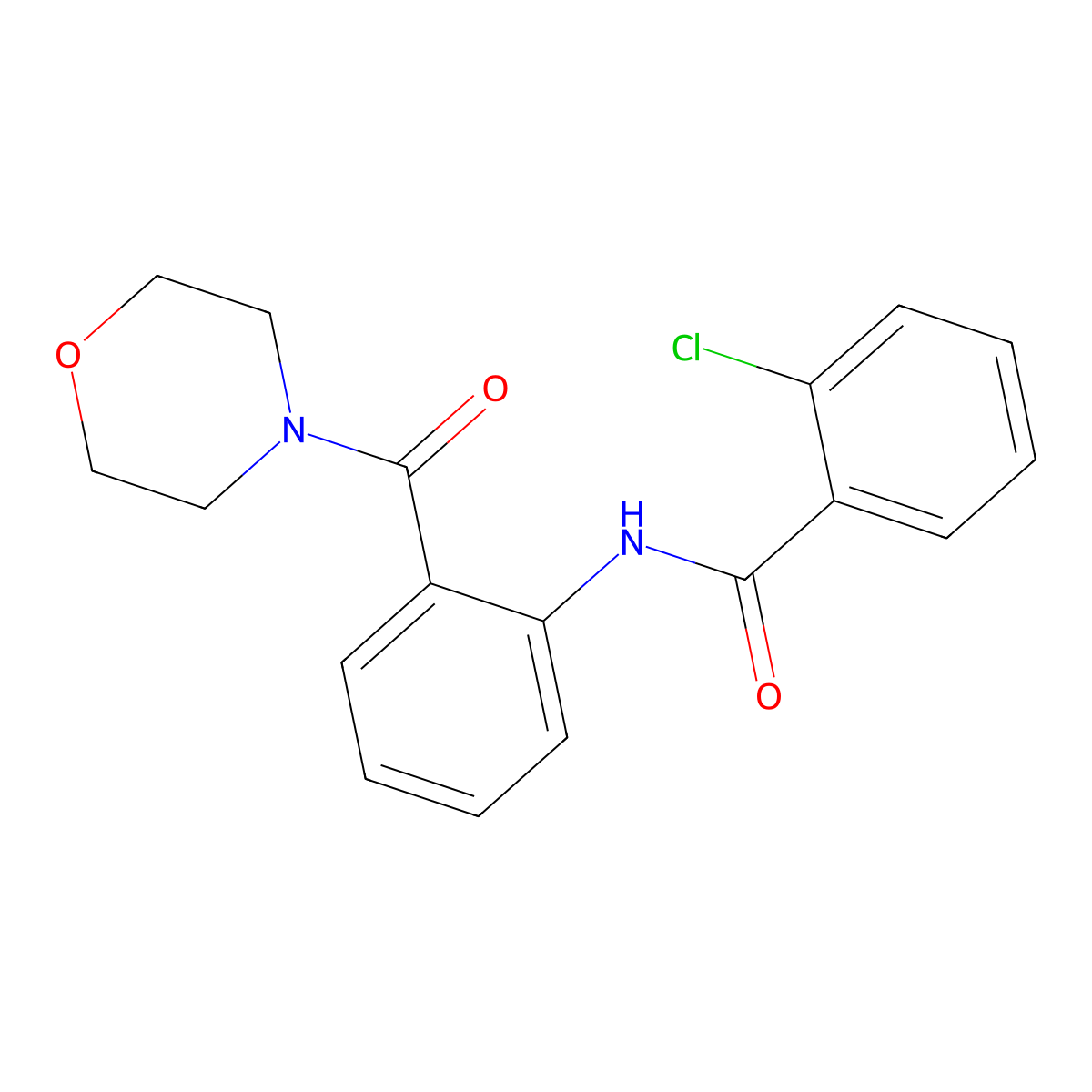 2-chloro-N-[2-(morpholin-4-ylcarbonyl)phenyl]benzamide molecular structure, CAS 329067-97-2