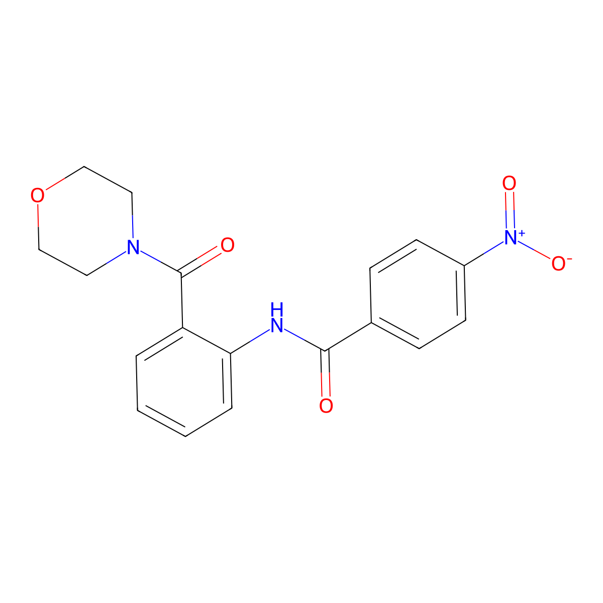N-[2-(morpholine-4-carbonyl)phenyl]-4-nitrobenzamide molecular structure, CAS 329068-01-1