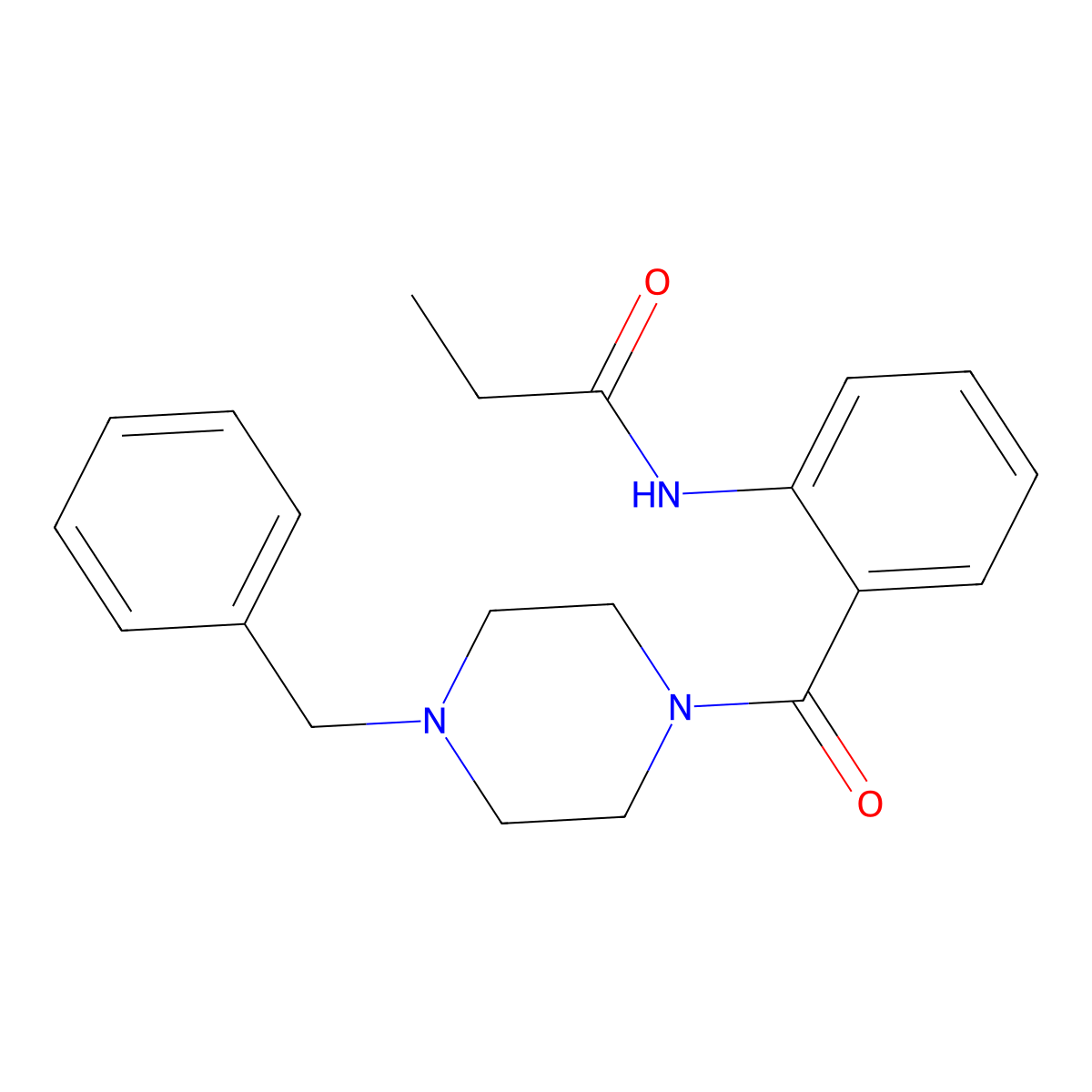 N-[2-(4-benzylpiperazine-1-carbonyl)phenyl]propanamide molecular structure, CAS 329068-05-5