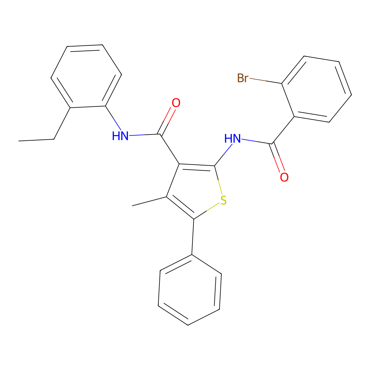 2-[(2-bromobenzoyl)amino]-N-(2-ethylphenyl)-4-methyl-5-phenylthiophene-3-carboxamide molecular structure, CAS 329068-86-2